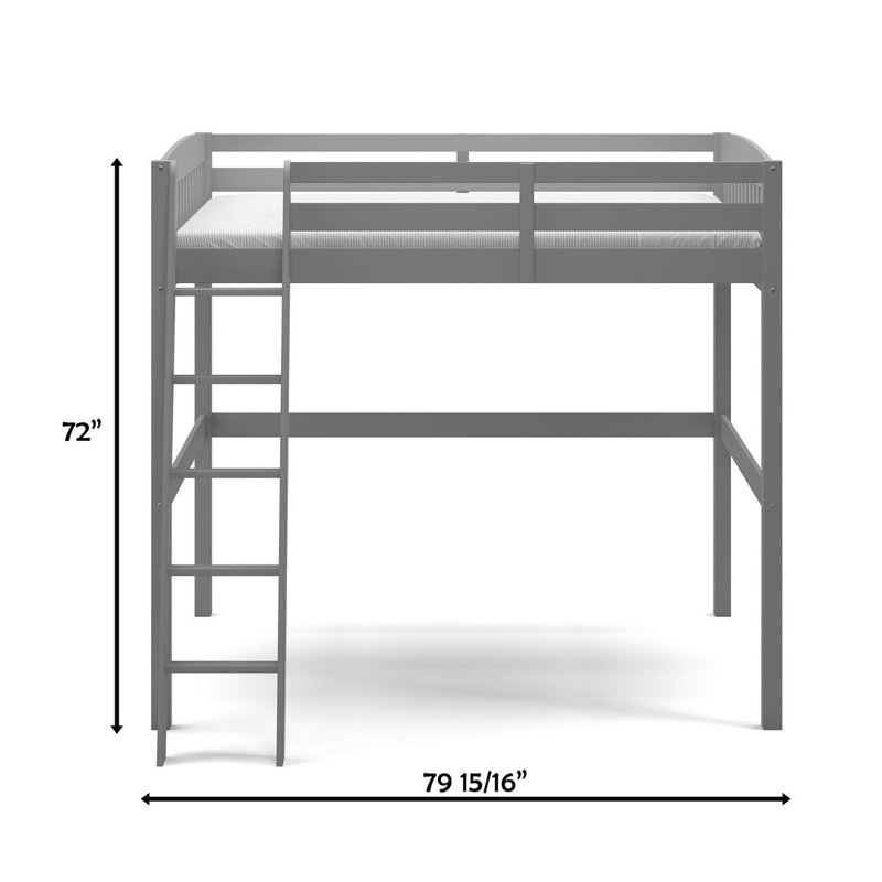 Lit mezzanine double Jahliah Kids, Gris