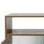 Buffet de cuisine compact avec 2 portes coulissantes en verre, 3 tiroirs et 1 tablette de présentation, idéal pour le rangement organisé et la décoration moderne