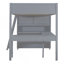Lit mezzanine double avec bureau et tablette - Gris-749802817