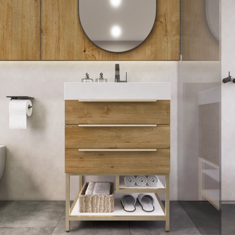 Meuble-lavabo simple 24 po Crooke, Chêne