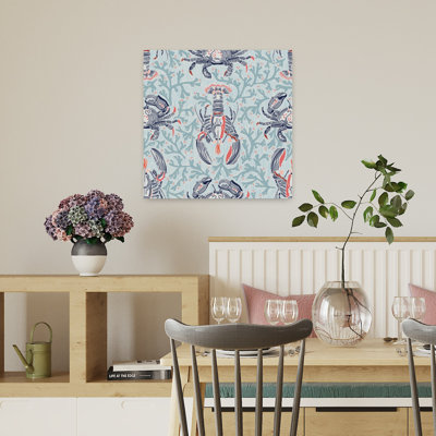 Undersea Crustacean Pattern Crab Lobster Coastal Ocean Wall Art