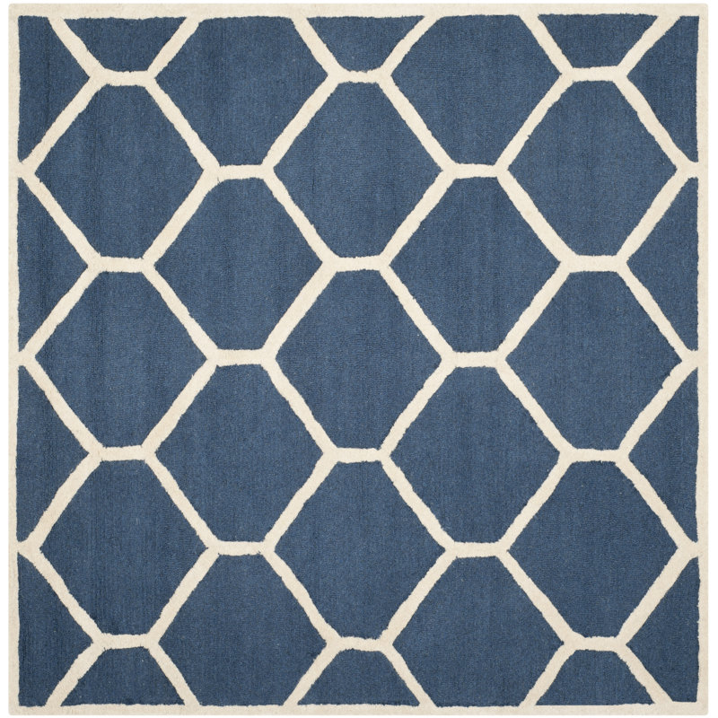 Cambridge Hand Tufted Wool Geometric Rug, Square 8'
