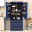 Garde-manger Averir, armoire de rangement haute avec 3 tiroirs et tablettes réglables-1904614839