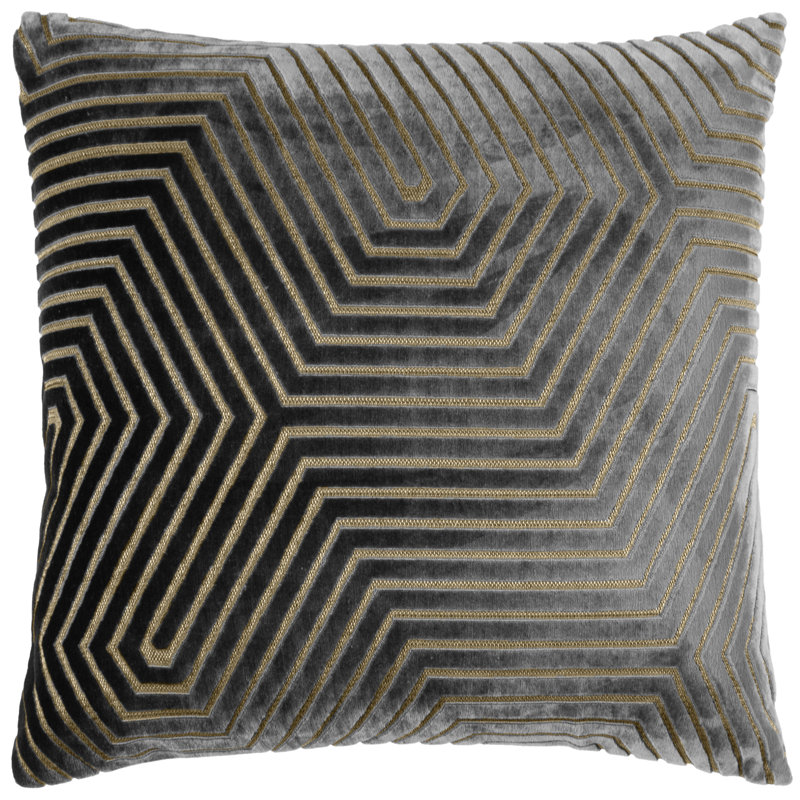 Evoke Square Throw Cushion, Feather, Grey