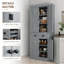 Armoire de rangement Farmhouse Pantry avec tiroir 2 portes, tablettes réglables, 72,5 H, gris classique