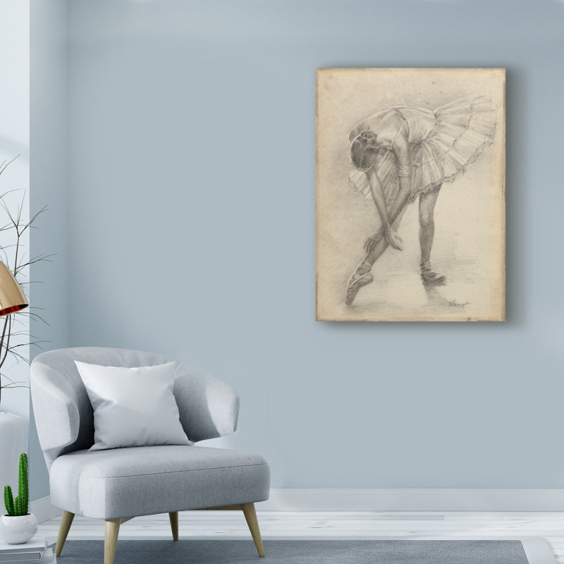 «Antique Ballerina Study II», reproduction d'art sur toile tendue, H 19 po x l 14 po x P 2 po