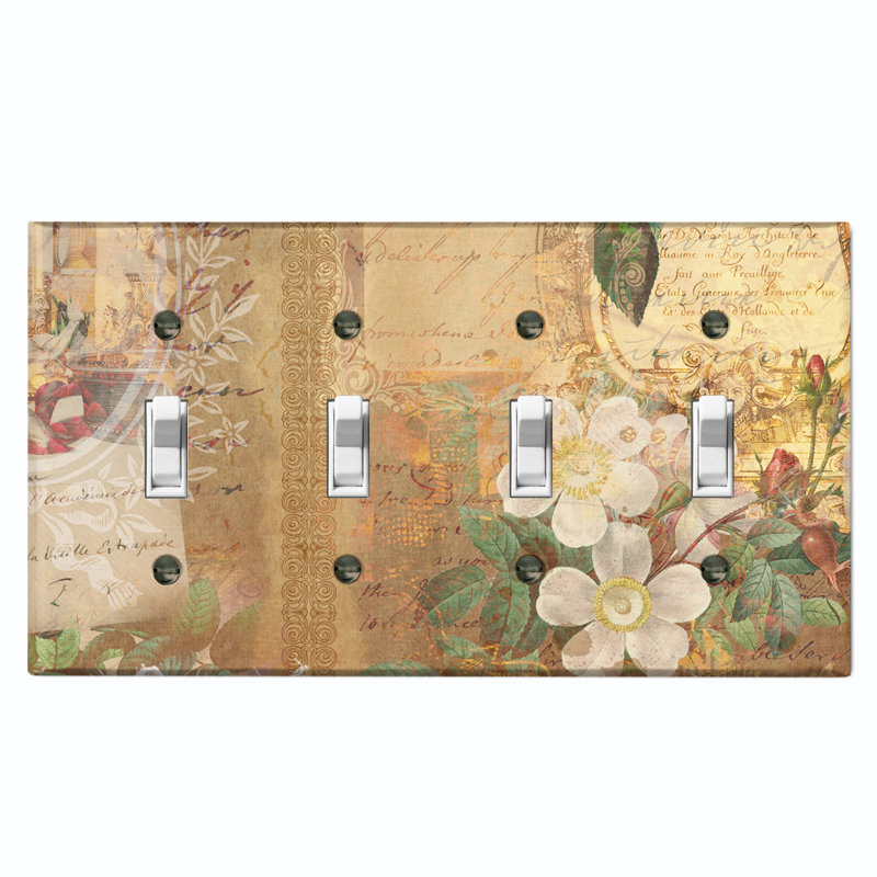 Copper Rust Patina Teal Print 4 - Gang Toggle Light Switch Standard Wall Plate