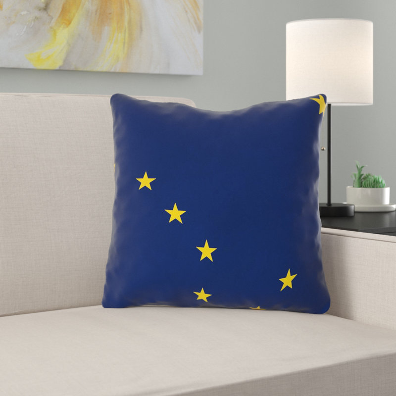 Housse d’oreiller, drapeau d’alaska, 26 po x 26 po, Simili suède - intérieur