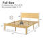 Structure de lit double en bambou naturel de 14 pouces, lit plateforme robuste de style moderne de ton chaud avec tête de lit inclinée ergonomique à 98 °, sans grincement, aucun sommier tapissier requis-770270208