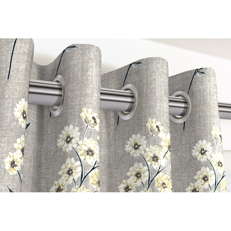 Precita Cotton Blackout Curtain Pair, Width 167 W x Drop 228 cm, Soft Grey