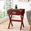 Table basse rouge rustique avec tiroir pour le salon, rangement peu encombrant et amp; Base en X stable-809755468