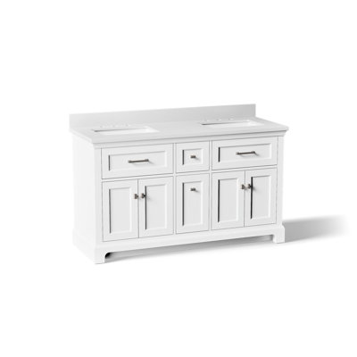 Charlemont Meuble-lavabo de salle de bain avec lavabos et comptoir en quartz