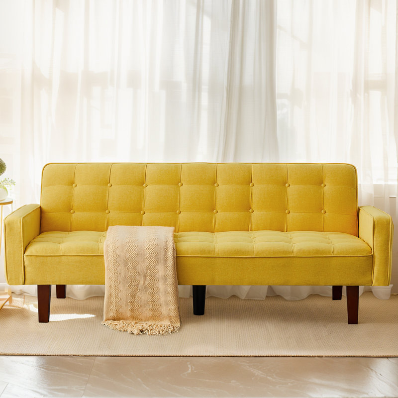 Lit double / futon double rembourré de 73,62 po pour lit double, canapé-lit convertible moderne avec accoudoirs réglables pour studio, appartement, bureau, petit espace, salon compact