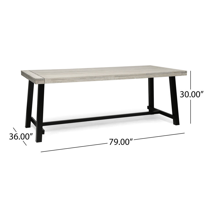 Table de salle à manger d'extérieur, Gris clair, Black