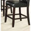 Chaises de salle à manger à hauteur de comptoir 2 pièces Kagan, similicuir noir avec assise, structure en bois, 2 chaises au look moderne, dossier, chaise à coussin souple