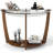 2-Tier Half Moon Entryway Glass Console Table