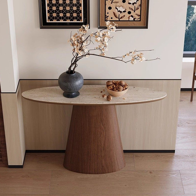 Console en pierre frittée de style médiéval, H 33,4 po x l 47,2 po x P 13,7 po 