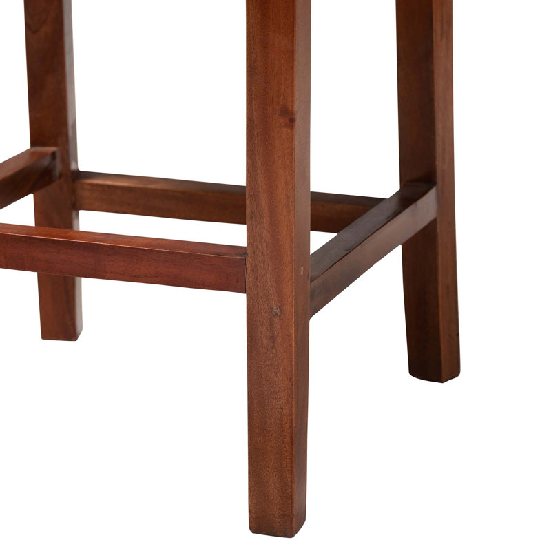Tabouret de bar moderne de style bohémien avec rotin naturel et bois d'acajou