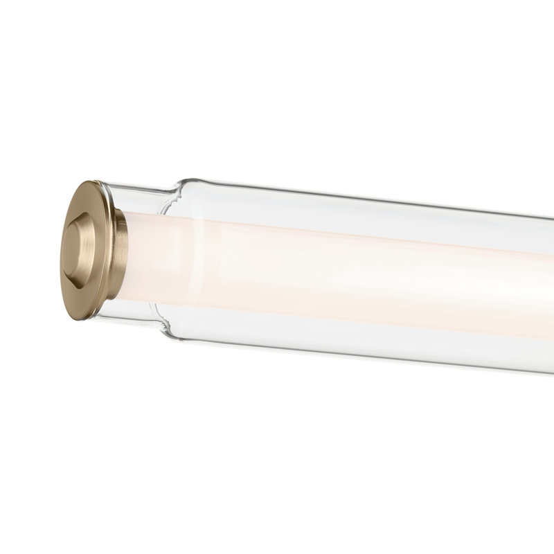 Barre de bain linéaire 26,5 "à DEL moyenne avec verre transparent, Bronze