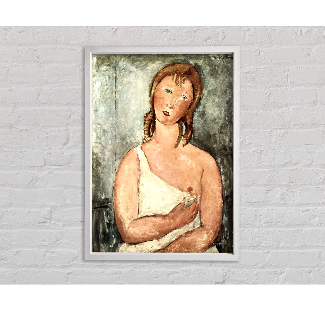 Mädchen im Hemd von Amedeo Modigliani - Einzelbildrahmen Kunstdrucke auf Leinwand