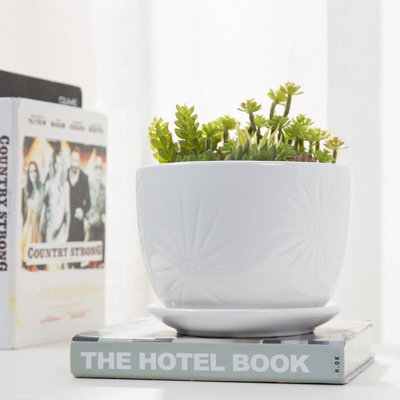 Pot à fleur d'intérieur en céramique 7 pouces Edolie