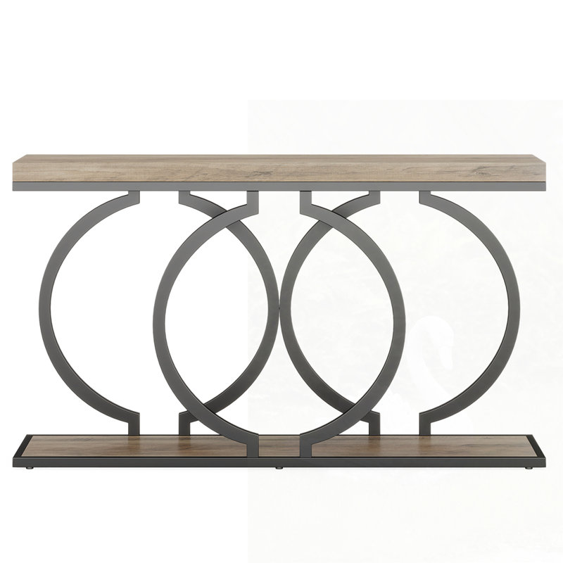 Farmhouse Console Table, Gray/Black