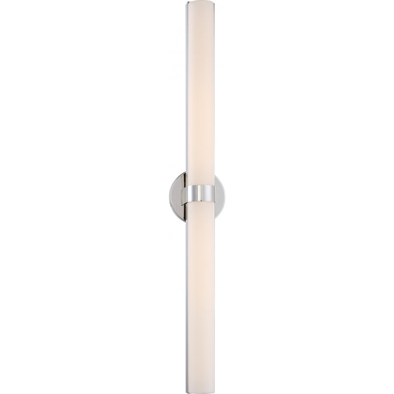 Barre d'éclairage de salle de bain 2 lumières Lyke, Nickel poli