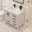 Meuble-lavabo simple 36 po avec plateau en quartz blanc Rooh-101808768-101808771