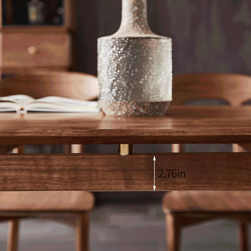 Suspended solid wood dining table, 29.52"H x 55.11"L x 35.43"W