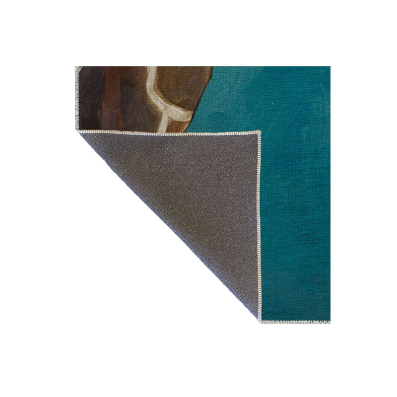 Tapis décoratif lavable moderne à motif girafe bleu, Tapis de couloir 3 pi 3 po x 9 pi 10 po