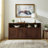 63" Mid Century Modern Rattan Sideboard Buffet Cabinet With Storage-840914742
