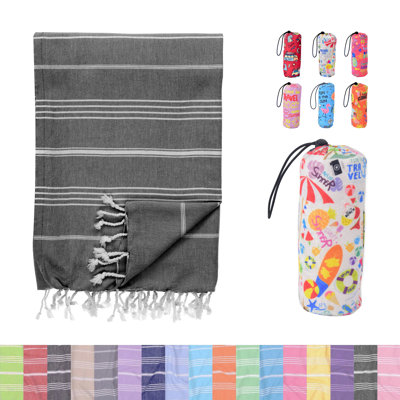 Black Oversized Turkish Cotton Beach Towel