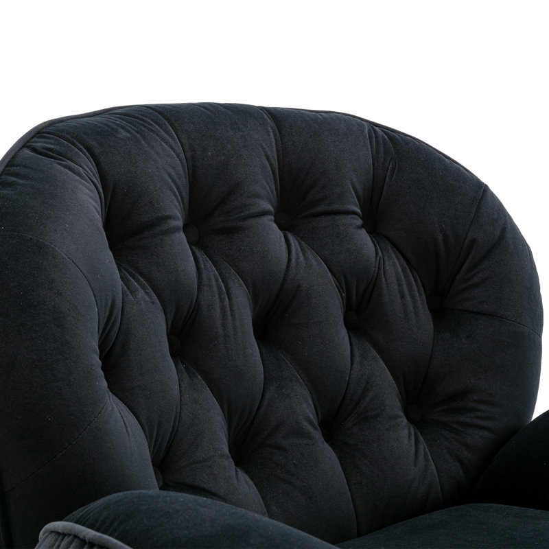 Chaise de salon avec repose-pieds Accent Chair, Noir