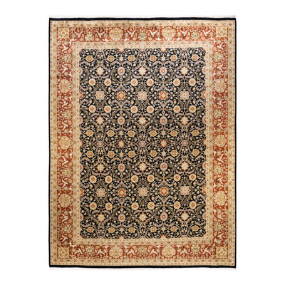 One-of-a-Kind 9' 2" X 12' 2" 2000s Wool Area Rug in Black