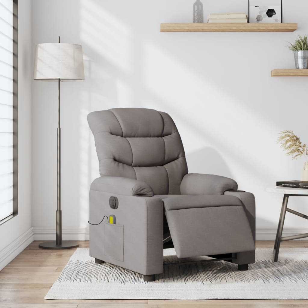 Vidaxl Massagesessel Elektrisch Taupe Stoff