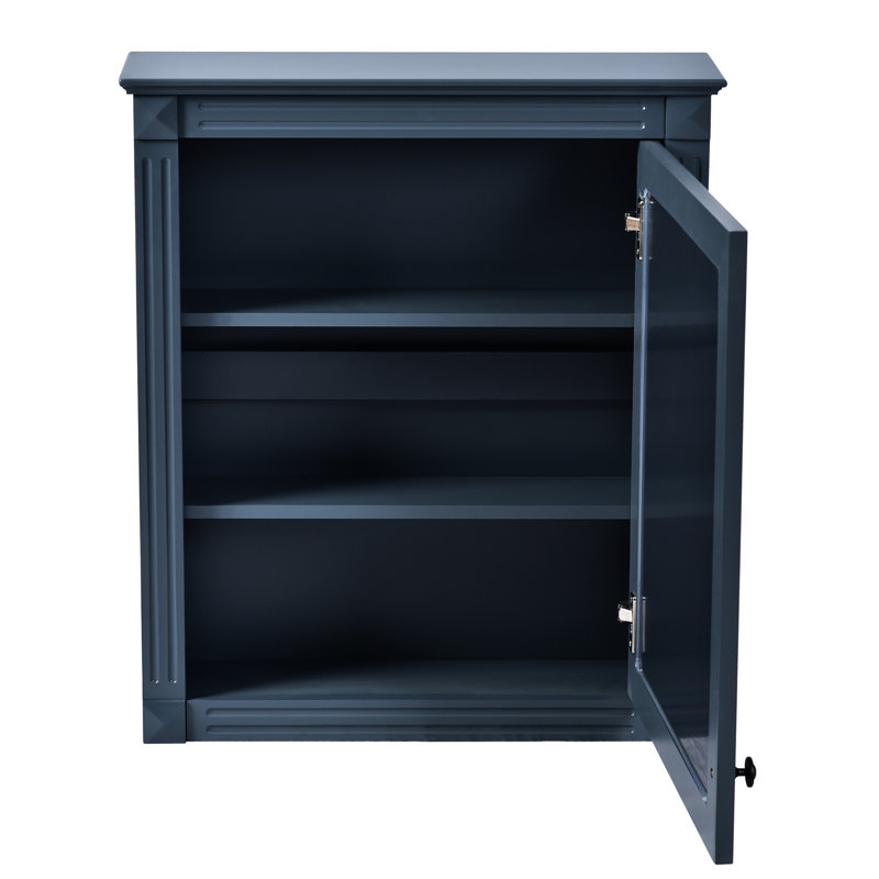 Armoire murale moderne avec miroir 24 po x 27 po, tablettes réglables, économiseur d'espace, tablette de rangement pour salle de bain, rangement