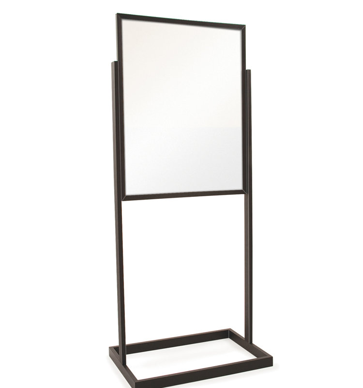 Porte-signal de bulletin avec base de tube rectangulaire, Noir mat