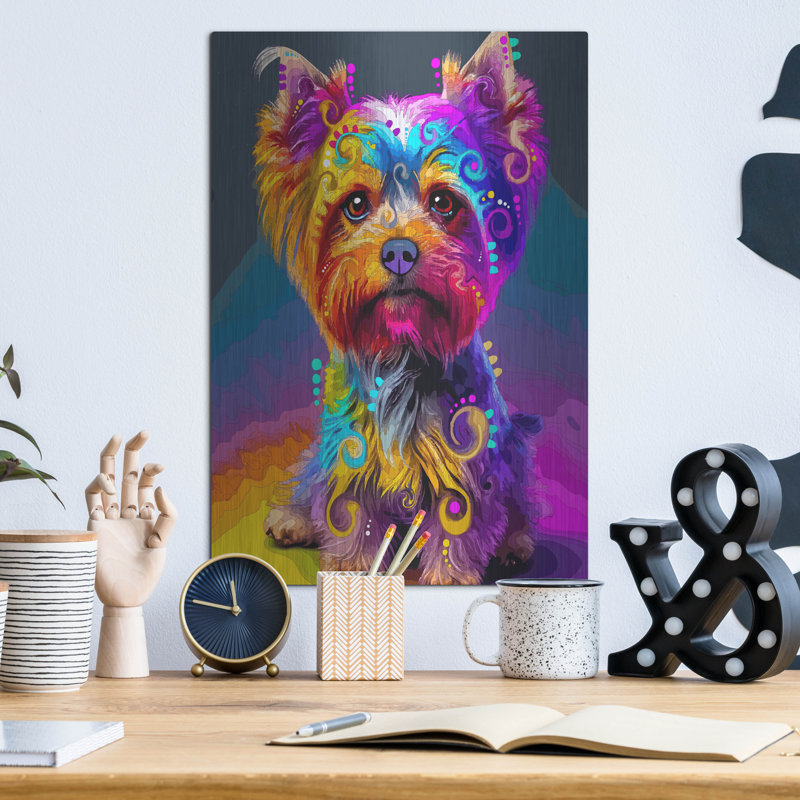 «The Soph sophistiqué Yorkie» par Dean Russo, H 16 po x l 12 po