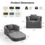 Fauteuil convertible 69,3 po-130126388