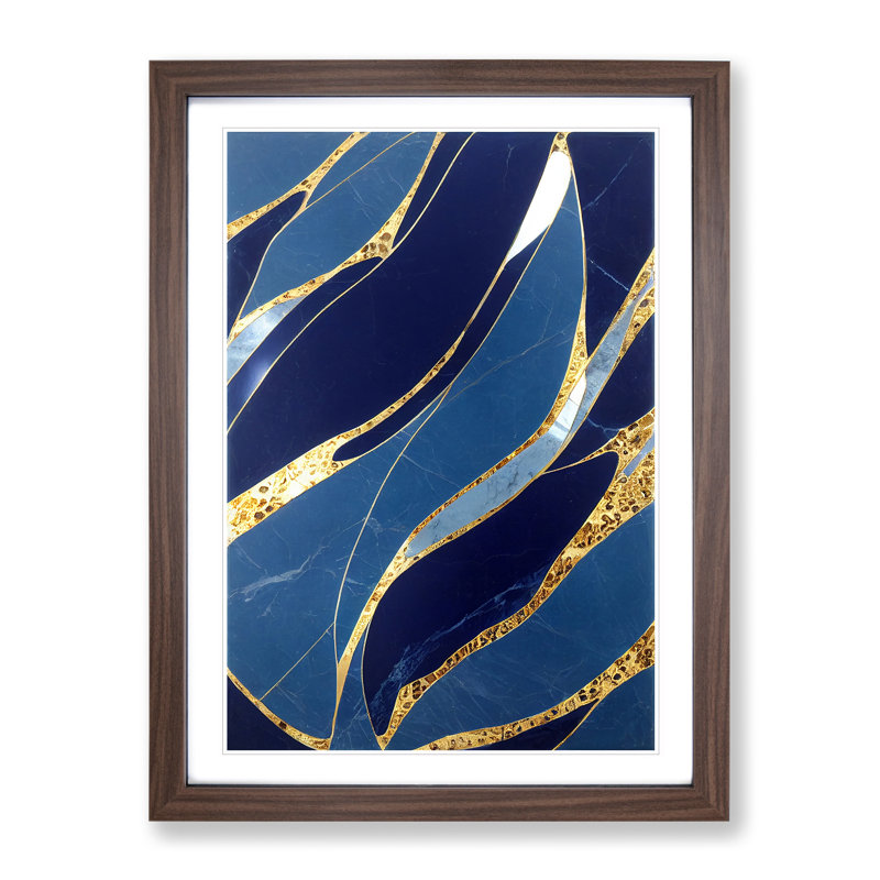 Sensational Abstract No.7 - Framed Print, 64cm H x 46cm W x 2cm D, Walnut