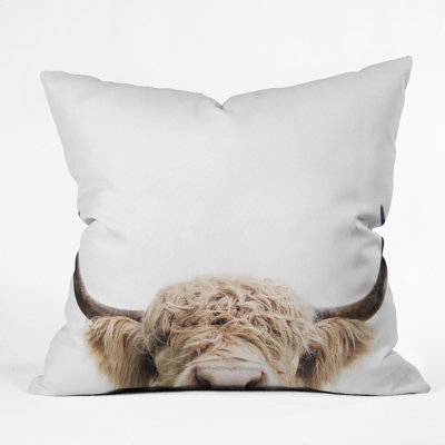  Sisi and Seb Peaking Cow Indoor/Outdoor Throw Pillow