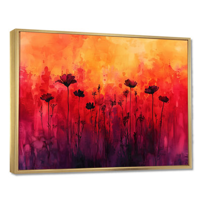 Danse d'automne d'Alger, coucher de soleil, coquelicots V - coquelicots, art mural