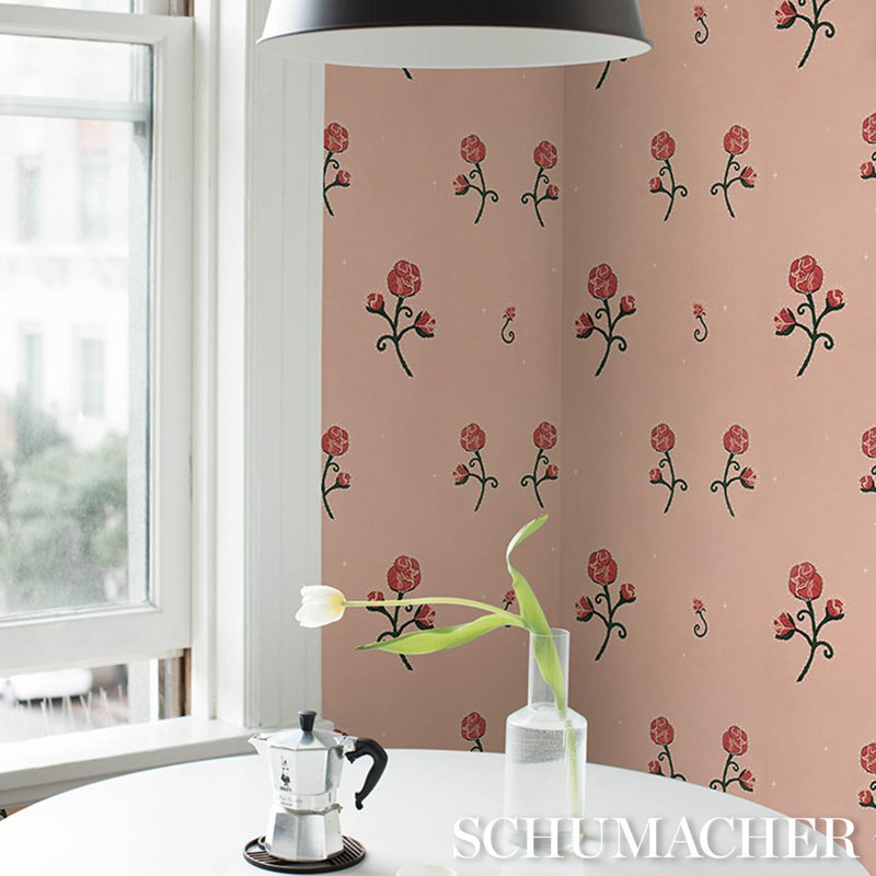 Schumacher X Backdrop Rhinestone Cowboy Wallpaper, Pink