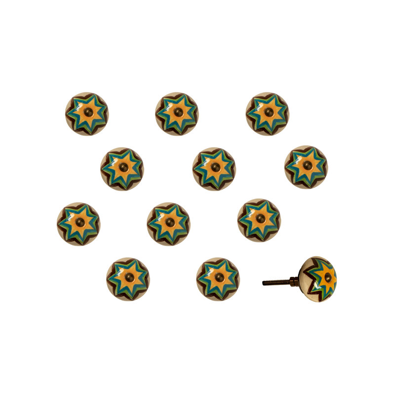 Handpainted 1 1/2" Diameter Round Knob Multipack