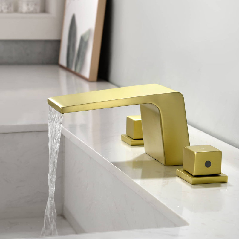 Widespread 2-handle Bathroom Faucet, Brushed Gold