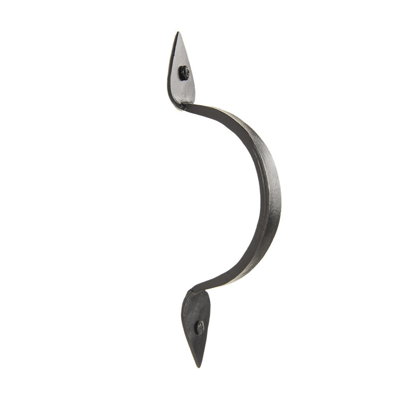 Hand Forged Iron Door Handle, Matte-Black