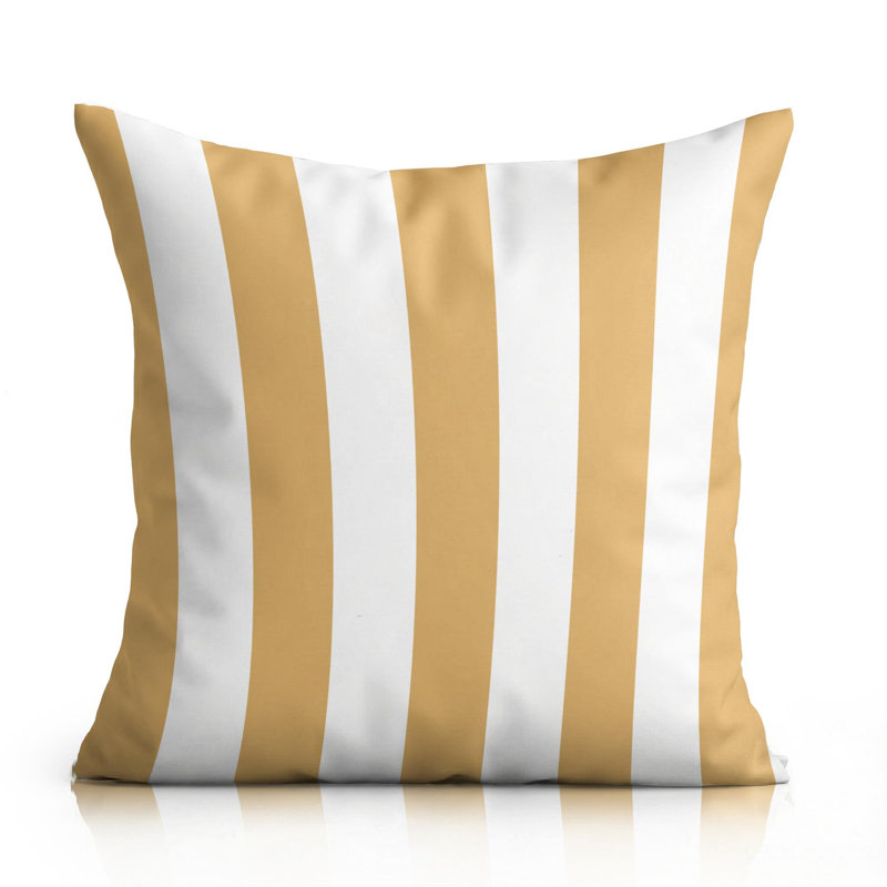 Indoor / Outdoor Square Cushion, Square 45cm, Beige/White