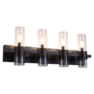 Dimmable Bathroom Vanity Light with Cylinder Glass Shades