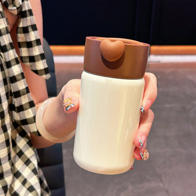 Bouteille d'eau compacte avec gobelet isotherme de style coréen pour les hommes et les femmes
