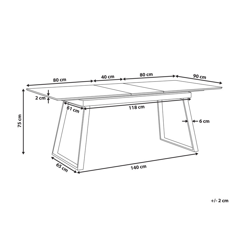 Boulevardier Extendable Metal Base Dining Table